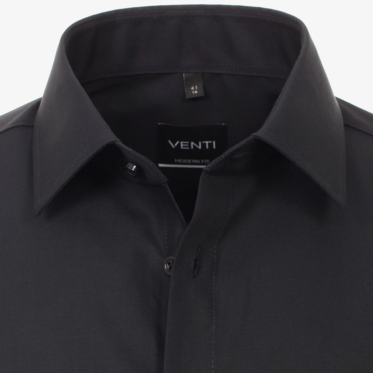 Сорочка мужская Venti Body Fit 001422-800 черная, удлиненный рукав