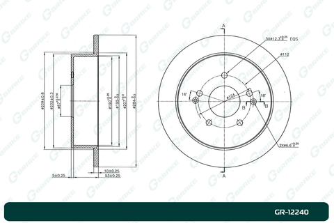 Диск тормозной G-brake  GR-12240