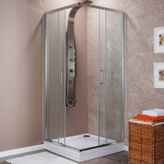 Aquanet 168416 Компл.2 - NAA1142 Душевая шторка Alfa Cube (900 х 900 х2000) стекло прозрачное хром (168416) фото