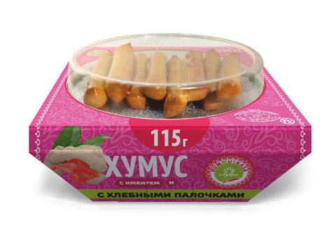 Хумус с имбирем и хлебными палочками, 115г