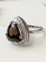 1100085-раухтопаз (кольцо из серебра)