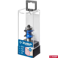 ЗУБР 22.2 x 25.4 мм, радиус 4.8 мм, фреза полустержневая с подшипником, Профессионал (28722-22.2)