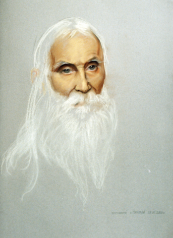 Портрет Старца Николая Гурьянова на дереве на левкасе мастерская Иконный Дом