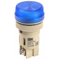 Лампа сигнальная ENR 22 240В синий неон ИЭК  BLS40-ENR-K07