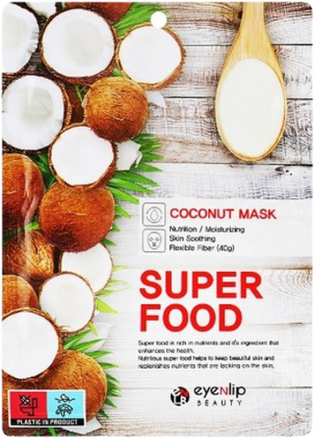 Eyenlip Маска на тканевой основе с экстрактом кокоса Super Food Mask # Coconut