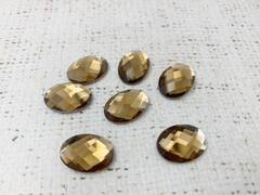 Стразы стекло клеевые, р. 1,7х1,2 см, светло-коричневый