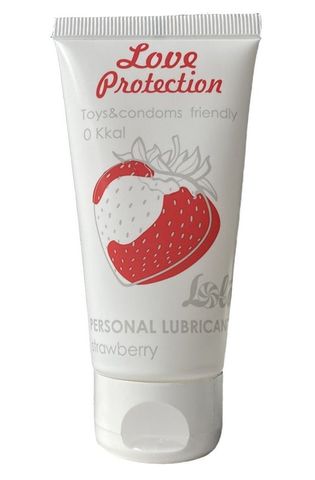 Лубрикант на водной основе с ароматом малины Love Protection Strawberry - 50 мл. - Lola Games Love Protection 1831-01lola