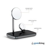 Satechi 3-in-1 Magnetic Wireless Charging Stand Space Gray ST-WMCS3M
