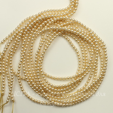 5810 Хрустальный жемчуг Сваровски Crystal Light Gold круглый 3 мм, 10 шт