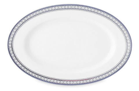 Блюдо овальное 32см Noritake Трефолио с платиновым кантом