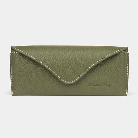 Футляр для очков Vision из кожи сафьяно, цвета хаки