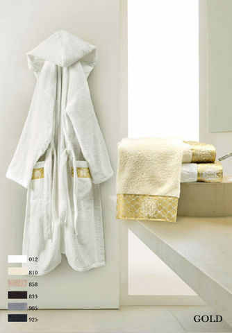 Халат с шалькой Roberto Cavalli Gold серо-бежевый