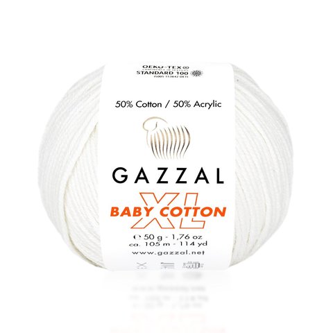 Пряжа Gazzal Baby Cotton XL 3432 белый