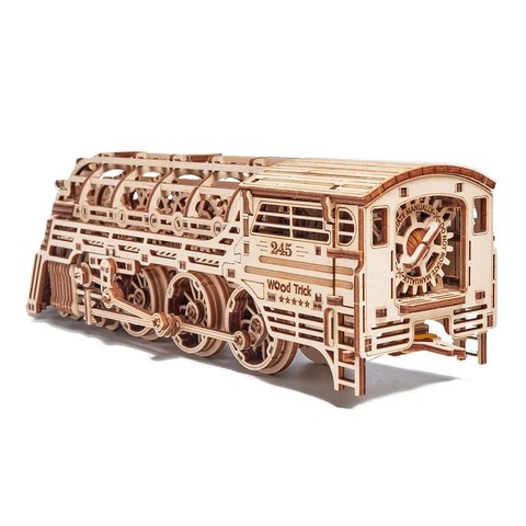 Поезд Атлантический экспресс от Wood Trick cборная модель - Локомотив, деревянный конструктор 3D пазл