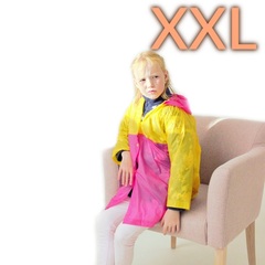 Дождевик детский XXL 120-130 см YA YUE с лягушкой жёлто-розовый