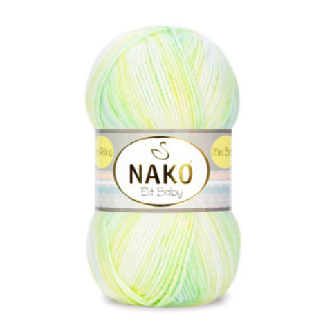 Пряжа Nako Elit Baby Mini Batik 32424 жёлтый-салат (уп.5 мотков)