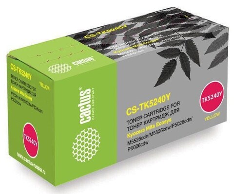 Картридж лазерный Cactus CS-TK5240Y TK-5240Y желтый (3000стр.) для Kyocera Ecosys M5526cdn, M5526cdw, P5026cdn, P5026cdw