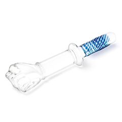Стеклянный стимулятор в форме сжатой в кулак руки 11’’ Glass Fist Double Ended With Handle Grip - 28 см. - 