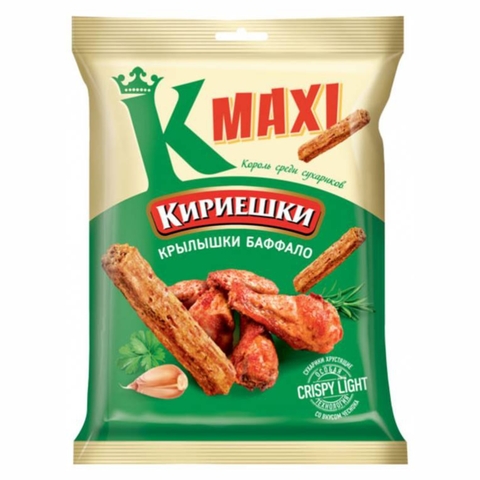 Сухарики КИРИЕШКИ MAXI Крылышки Баффало 60 г м/у РОССИЯ