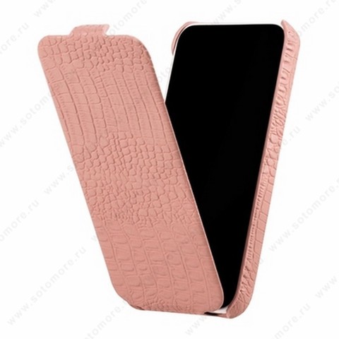 Чехол-флип Borofone для iPhone 5C - Borofone Crocodile Flip case Image series Pink