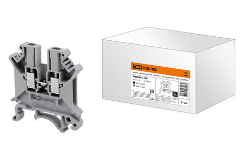 Зажим наборный ЗНН-1,5мм2 17,5А серый (Ph-C UK-1,5N) TDM