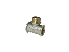 67-0-304 Тройник латунный, внутренняя/наружная/внутренняя резьба, 1/2