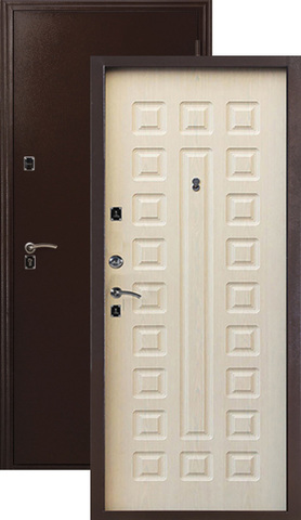 Дверь входная Меги ДС-181, 2 замка, 1,2 мм  металл, (медь+беленый дуб)