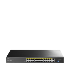 Cudy - 24-Port 10/100M PoE+ Switch with 2 GbE and 1 Gigabit SFP FS1026PS1