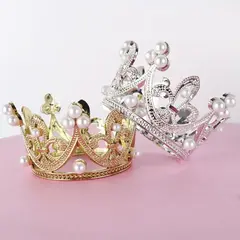 Корона для бенто золотая с жемчугом