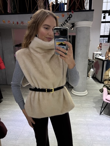 Манишка меховая бежевый