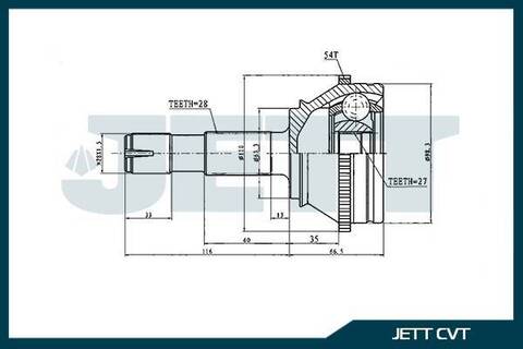 ШРУС внешний JETT V43-0094 ABS