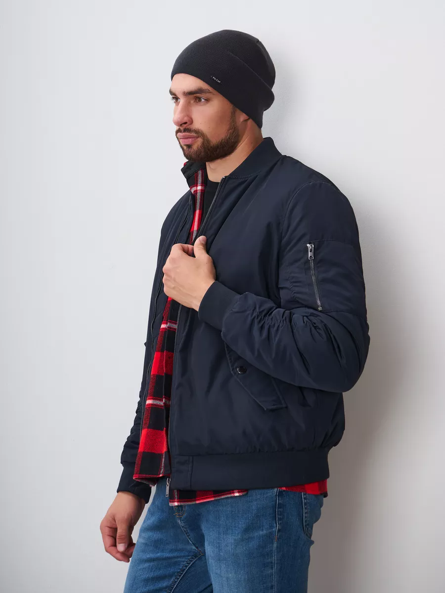 Шапка зимняя на флисе бини вязаная осень