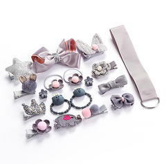 Подарочный набор заколок для девочек, цвет серый, 18 предметов