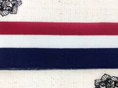 Подвязы трикотажные, ш. 6 см, L 120 см, тёмно-синий с белым/красным