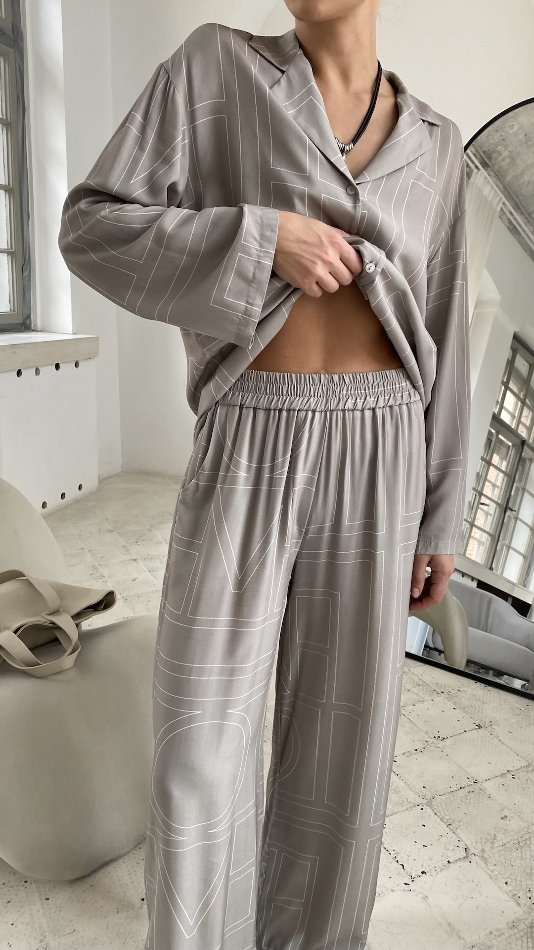 Комплект в пижамном стиле из чистой вискозы PREMIUM QUALITY