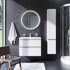 Универсальное зеркало с контурной LED-подсветкой, ИК- сенсором, круглое, 80 см, AM.PM X-Joy - M85AMOX0801WG