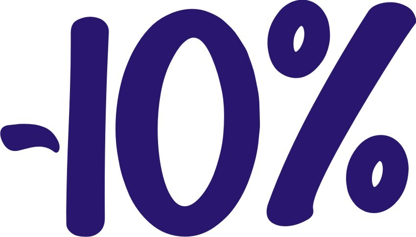 Стикер -10%. Скидка 10 процентов. 10 Без фона.