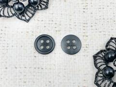 Пуговицы из полистирола, d 1,4 см, чёрный