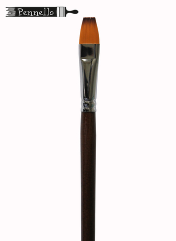 кисть Pennello DELUXE синтетика плоская №12 длинная ручка