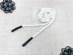 Шнур, ш. 6 мм, L 122 см, молочный с чёрным