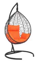 Подвесное кресло-кокон SEVILLA черное, оранжевая подушка (Laura Outdoor)