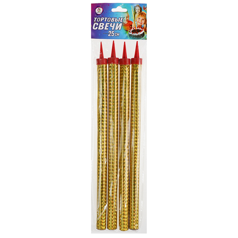 Свеча Фонтан для торта, 25 см, 4 шт.