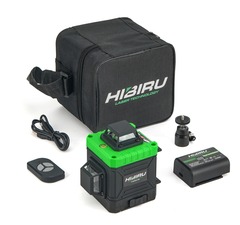 Профессиональный лазерный уровень HIBIRU 3D V-Basic дальность 20м, 12 лучей 360 градусов, самовыравнивание, кейс, пульт, откалиброван, гарантия