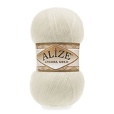 Пряжа Alize Angora Gold 01 кремовый