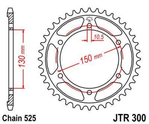 Звезда мотоциклетная JT JTR300.48