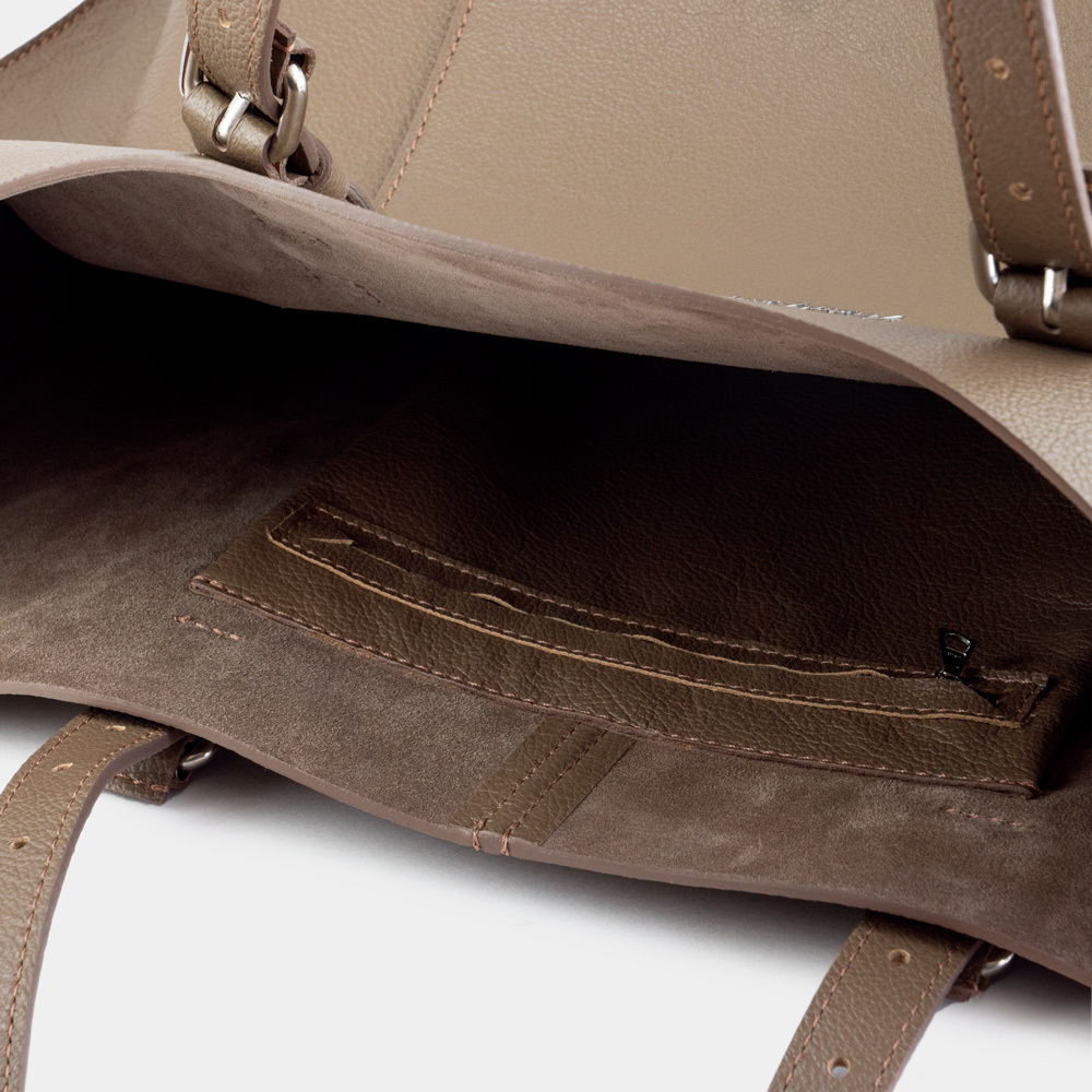 Женская сумка Shopper Vintage Easy из натуральной кожи теленка, цвета кофе