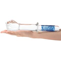 Стеклянный стимулятор в форме сжатой в кулак руки 11’’ Glass Fist Double Ended With Handle Grip - 28 см. - 