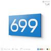 Номер на дверь 699, табличка на дверь для офиса, квартиры, кабинета, аудитории, склада, голубая 120х70 мм, Айдентика Технолоджи