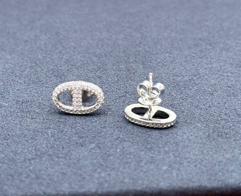 Серьги серебро Hermes