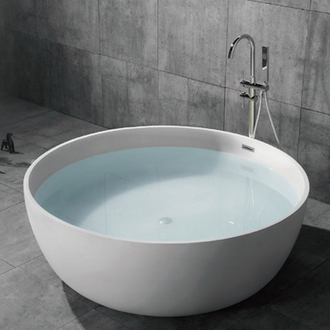 BelBagno BB204-1500 Отдельностоящая, круглая акриловая ванна в комплекте со сливом-переливом цвета хром 1500x1500x600